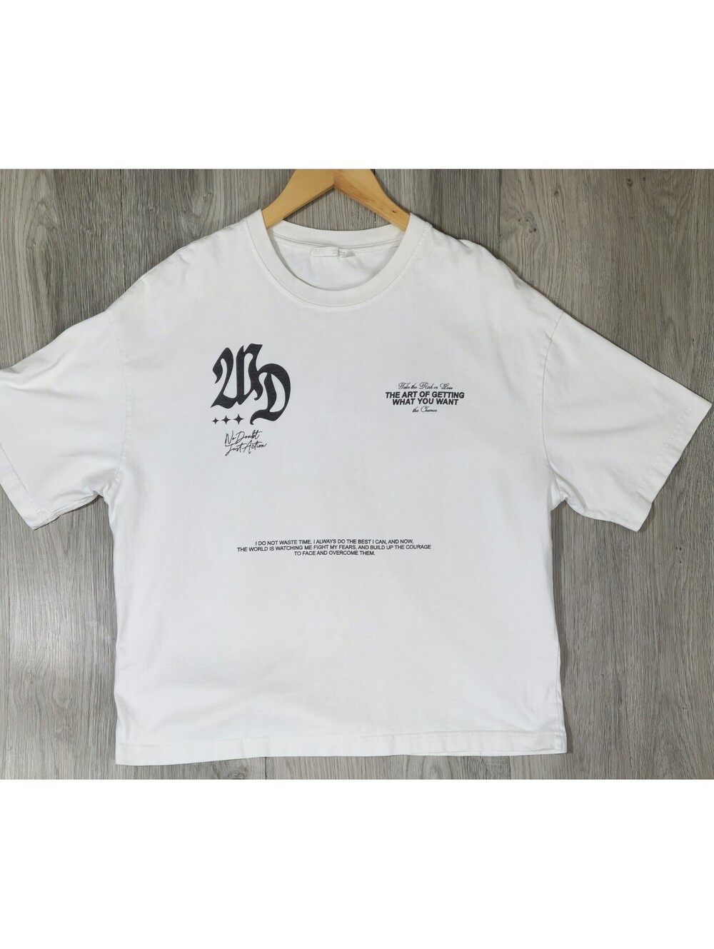 Zara The Art Of Getting What You Want White Boxy Oversized Size Large #12